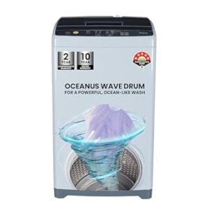 Haier 6 Kg 5 star Fully Automatic Top Loading Washing Machine HWM60-AE, Titanium Grey, 2024, Oceanus Wave Drum,Near Zero Pressure