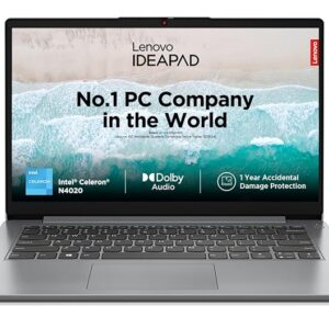 Lenovo IdeaPad Slim 1 Intel Core Celeron N4020 14\" HD Thin and Light Laptop (8GB/512GB SSD/Windows 11 Home/Office 21/1Yr Warranty/Cloud Grey/1.3Kg)