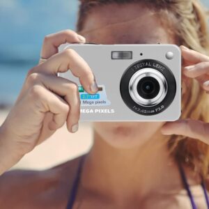 Digital Camera Mini Pocket Camera 18MP 2.7 Inch LCD Screen 8x Zoom Smile Capture Anti-Shake with Battery